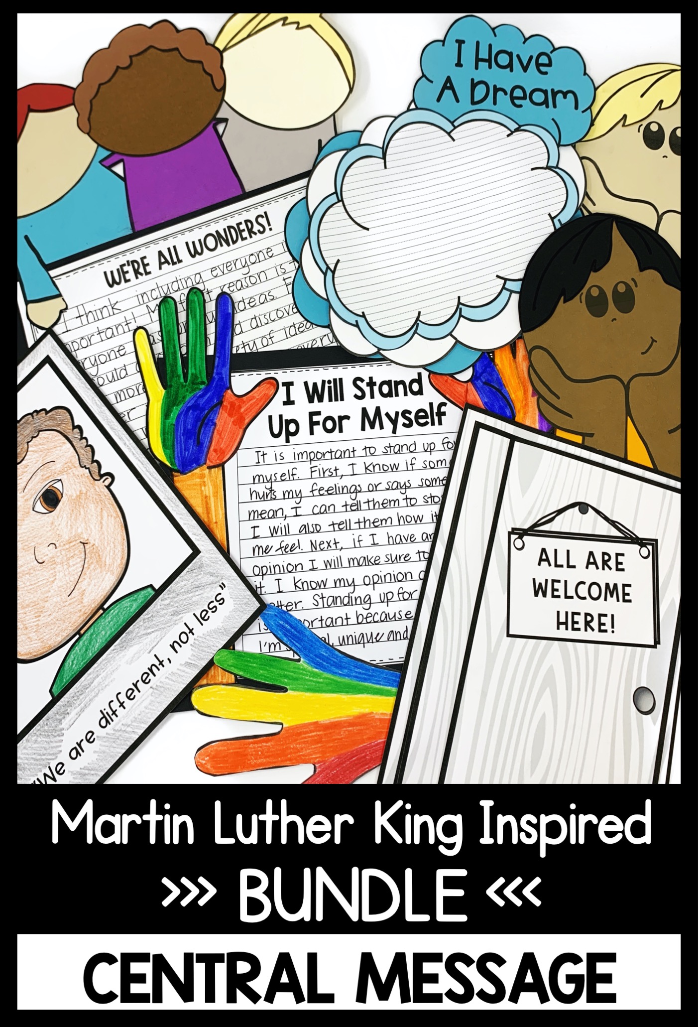 Martin Luther King Jr. guided reading activity bundle for teaching central message