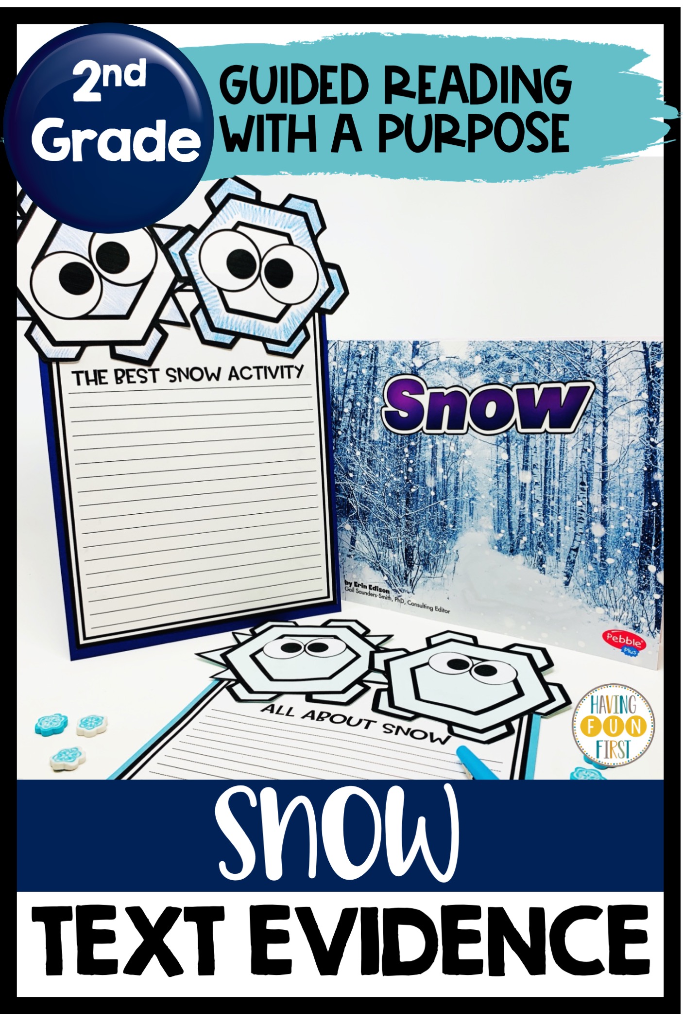 Snow winter reading activity with book