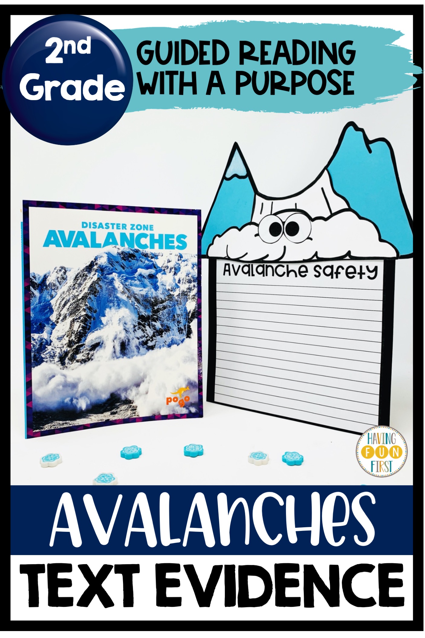 Avalanches winter reading activity with nonfiction book