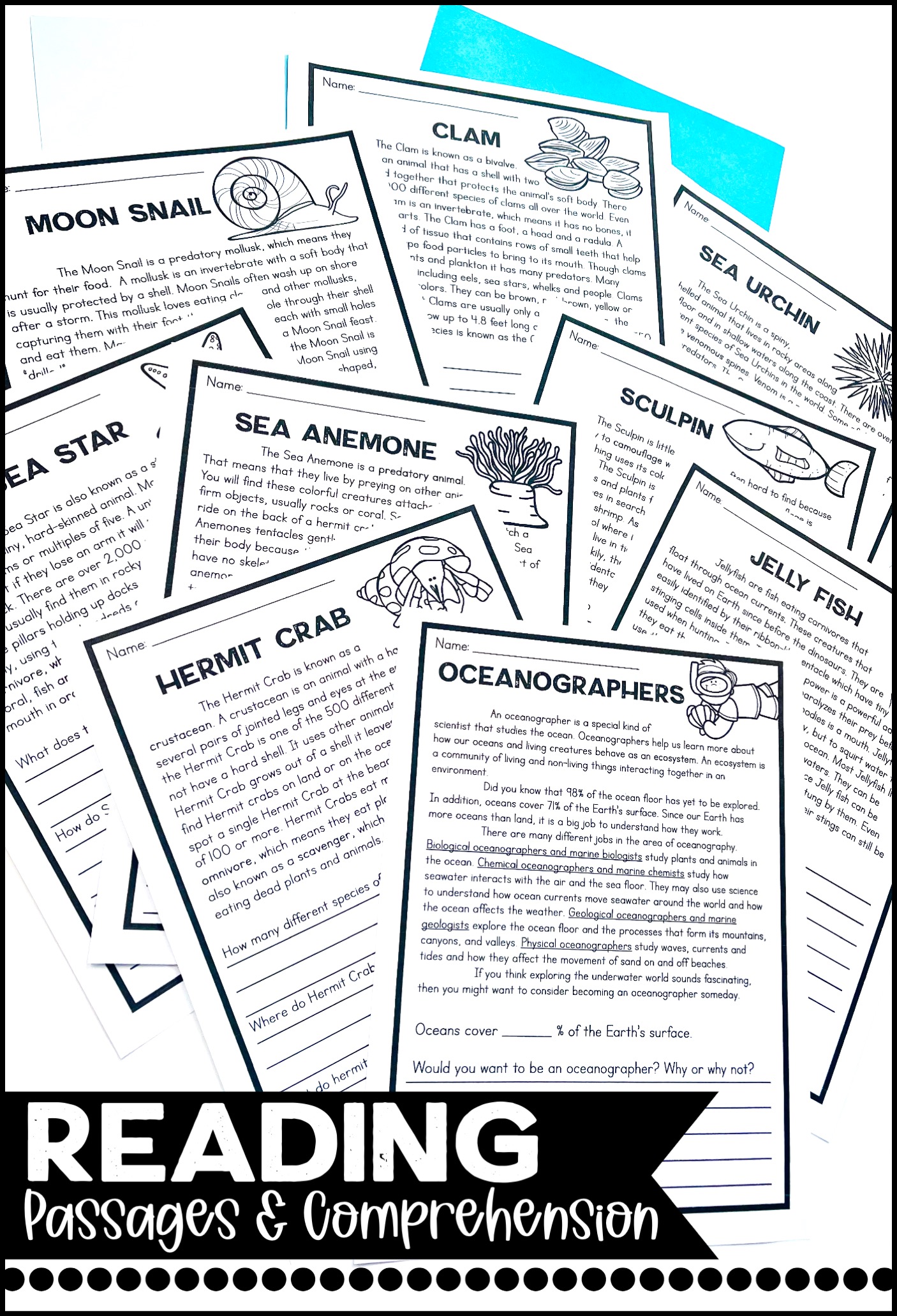 nonfiction passages for ocean animal lesson plans