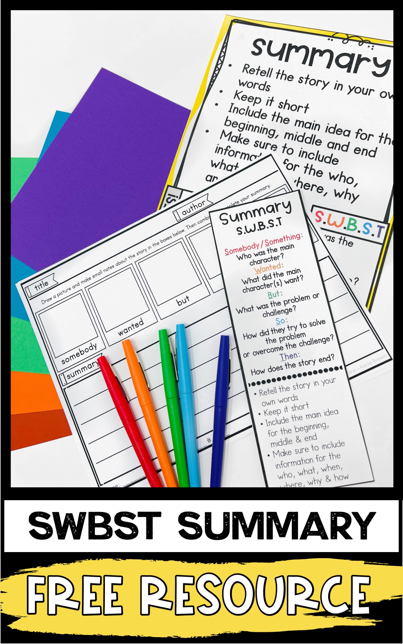 free resources for how to teach summarizing