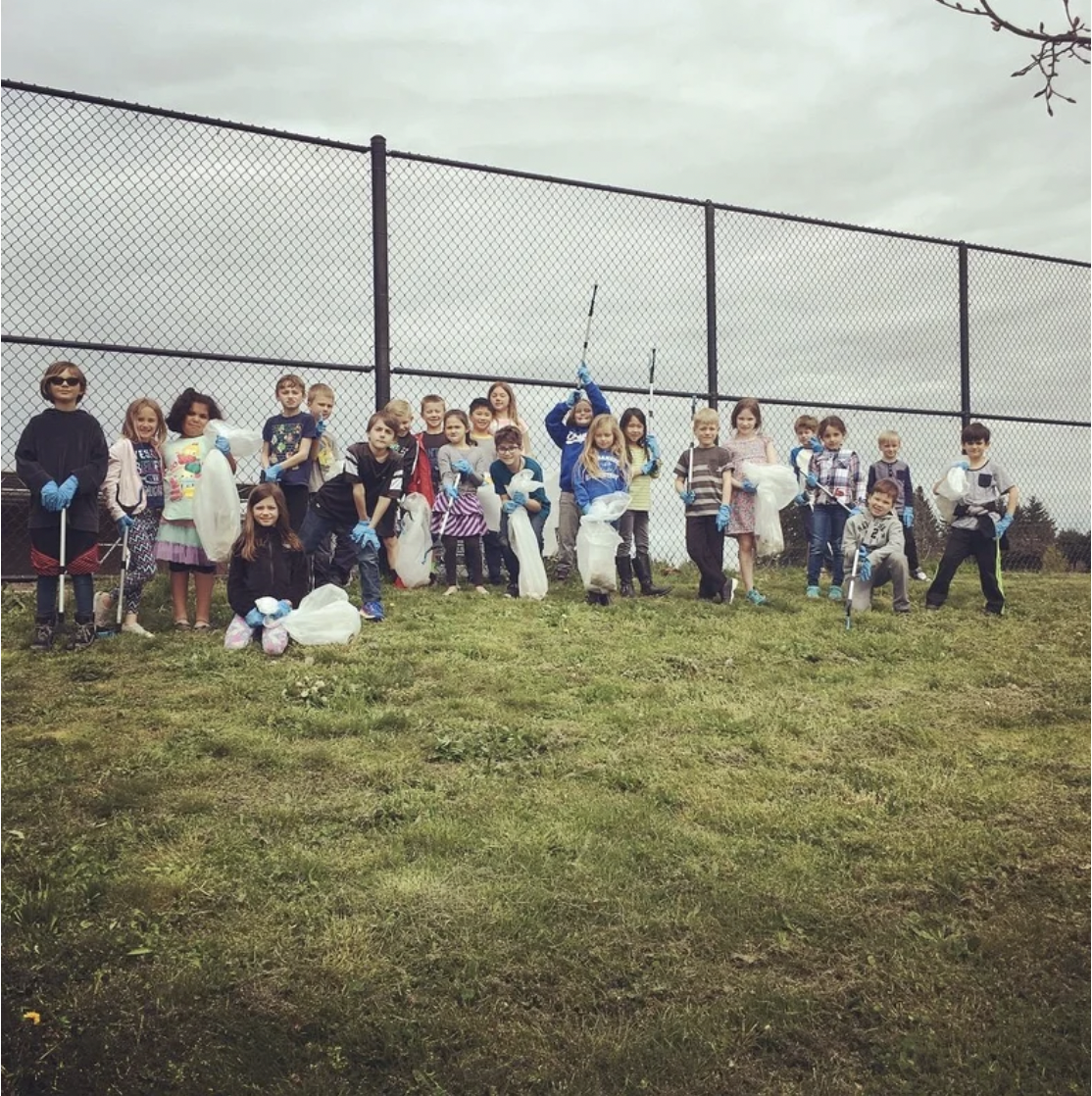 class picture earth day campus clean-up