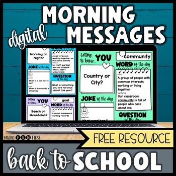 morning meeting activities freebie for back to school