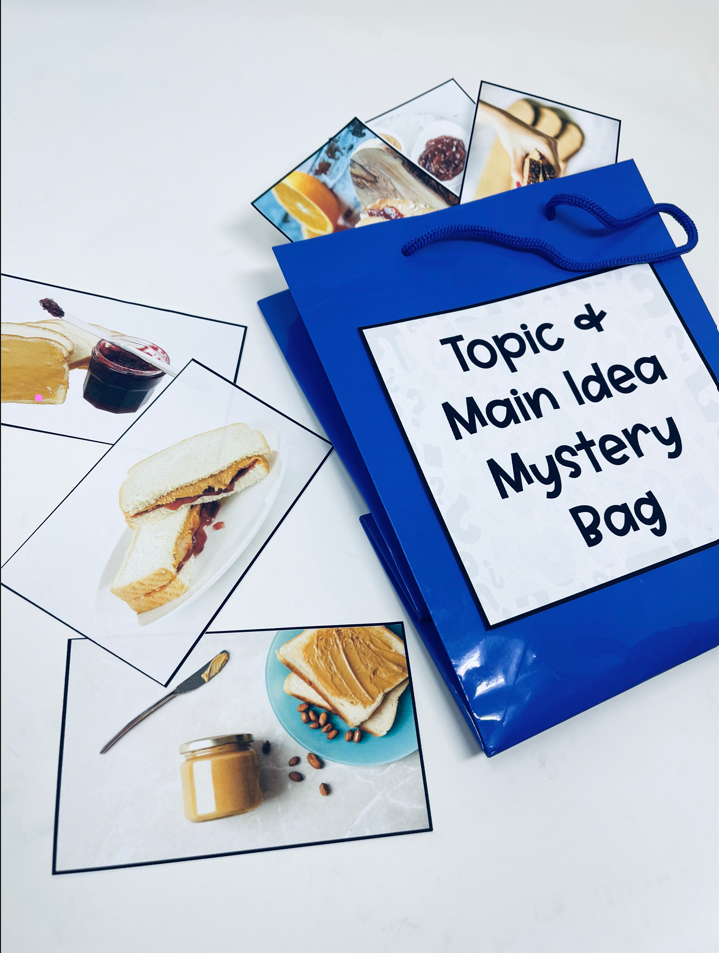 Topic vs Main Idea mystery bag activity