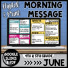 June Morning Meeting Slides 4th 5th grade