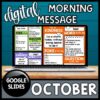October Morning Meeting Google Slides 2nd & 3rd Grade