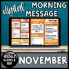 November Morning Meeting Slides 2nd & 3rd Grade